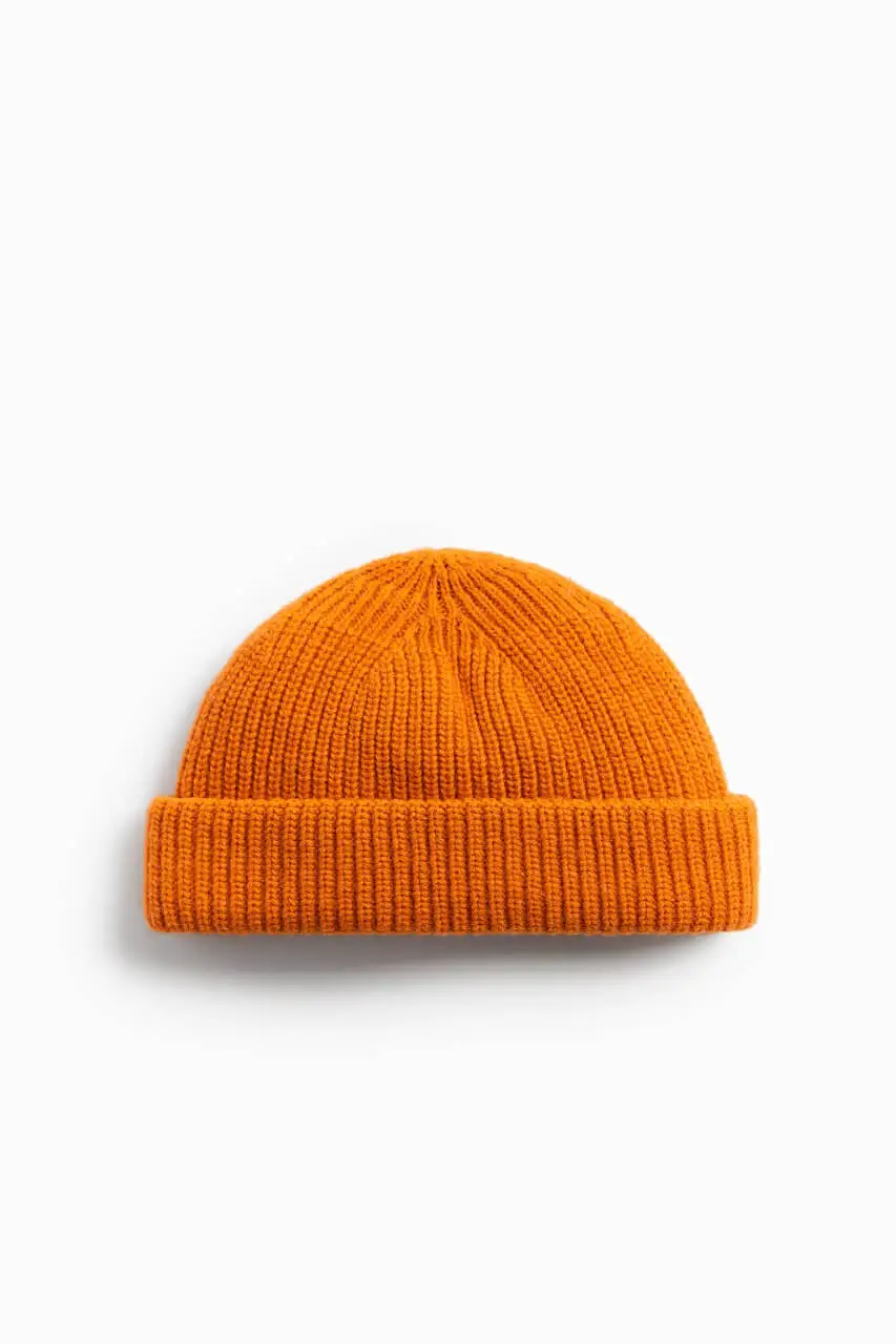 Short Wool Blend Beanie